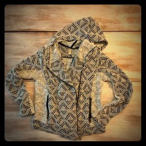 Lucky Brand Black and White Textured Boho Jacket